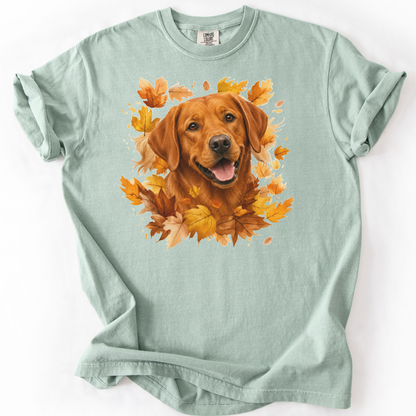 Fox Red Lab Fall Shirt, Autumn Dog Mom Comfort Colors Tee