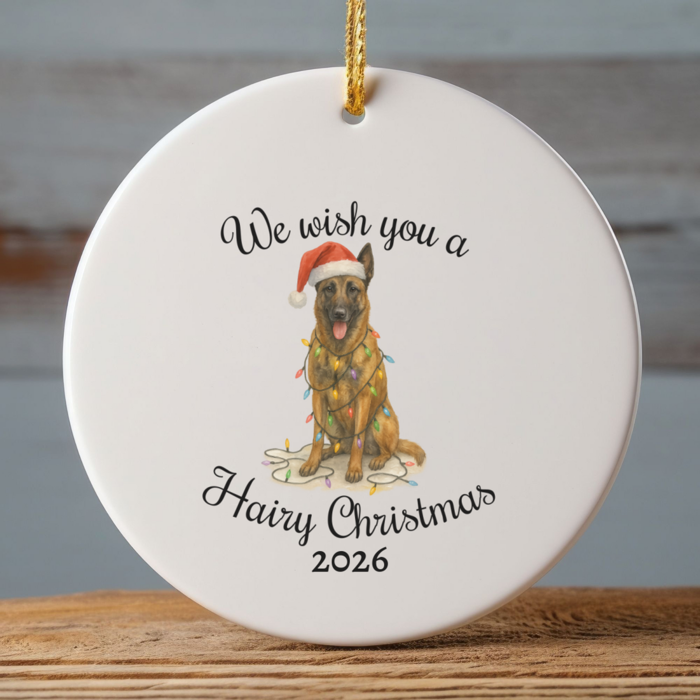 Christmas Belgian Malinois Ornament, Dog Lover Christmas Gift, Ceramic Tree Decoration, Holiday Keepsake, Personalized