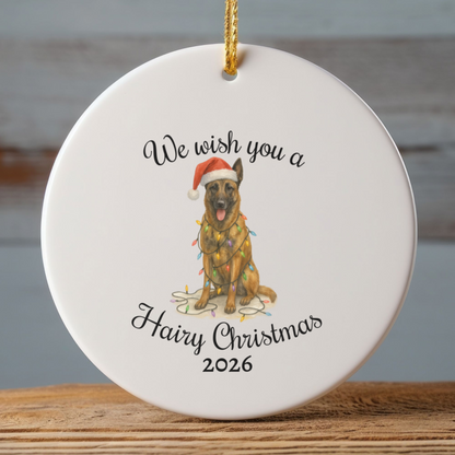 Christmas Belgian Malinois Ornament, Dog Lover Christmas Gift, Ceramic Tree Decoration, Holiday Keepsake, Personalized