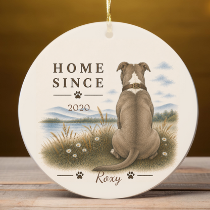 Personalized Pit Bull Ornament, Double Sided Gotcha Day Gift, Custom Dog Keepsake