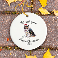 Load image into Gallery viewer, Christmas Collie Ornament, Christmas Lights Dog Keepsake
