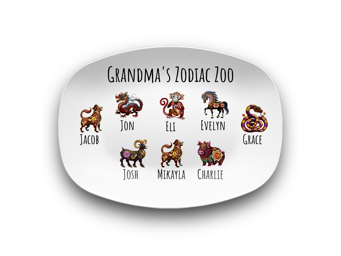Personalized Grandmas Zodiac Zoo Plate