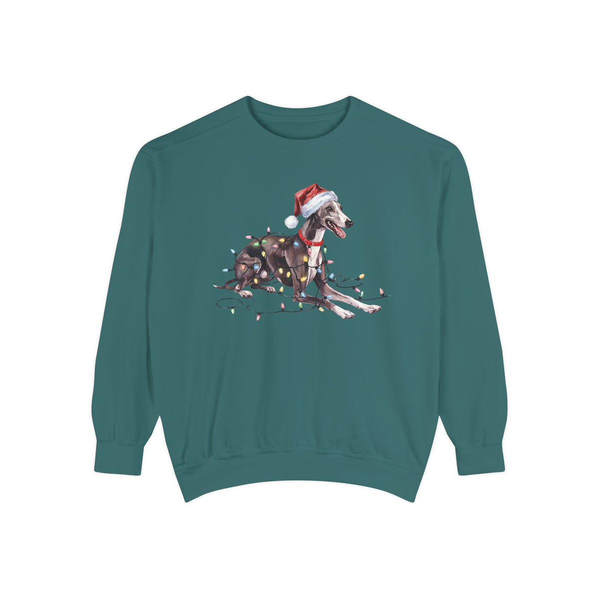 Christmas Greyhound Sweatshirt, Christmas Lights Dog