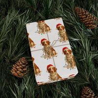 Load image into Gallery viewer, Brittany Spaniel Christmas Lights Wrapping Paper
