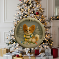 Load image into Gallery viewer, Personalized Papillon Christmas 3D Clay-Style Dog Keepsake