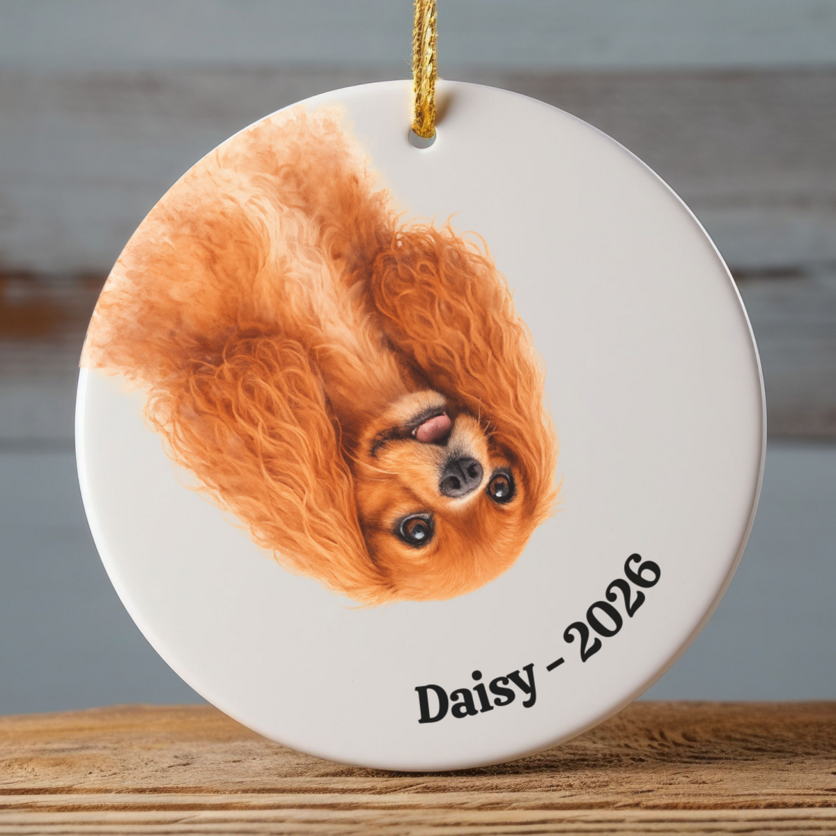 Upside down Personalized Pet Photo Ornament