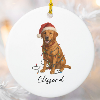 Personalized Fox Red Labrador Retriever Ornament