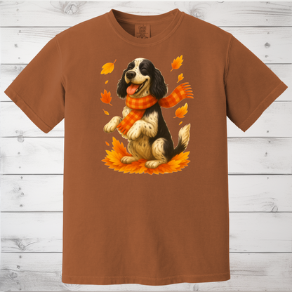 Springer Spaniel Fall Sweatshirt, Cozy Autumn Dog Shirt, Black Dog Lover Gift, Cute Dog Autumn Apparel, Seasonal Puppy Outfit