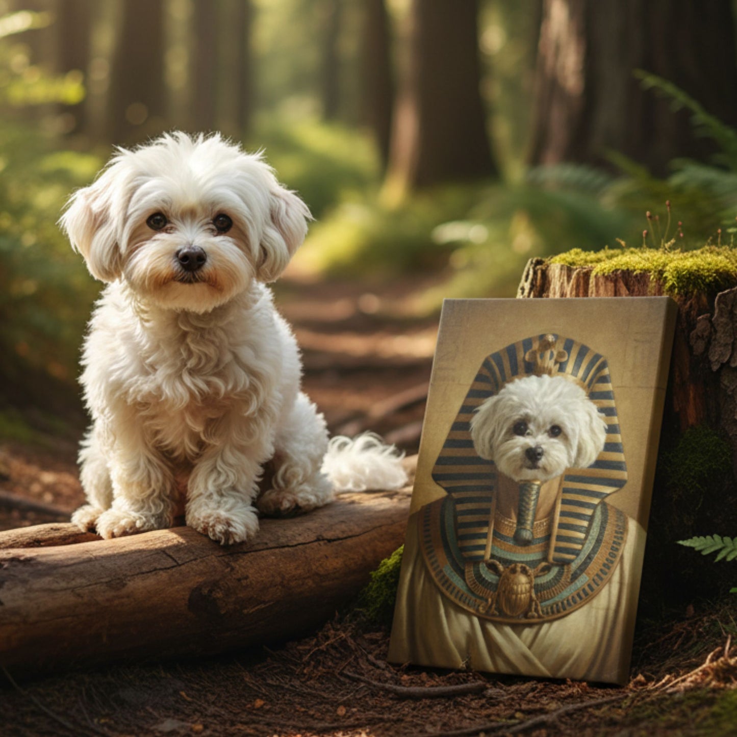 Personalized Dog Pharaoh Portrait, Custom Pet Canvas