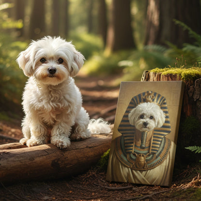 Personalized Dog Pharaoh Portrait, Custom Pet Canvas