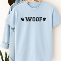 Load image into Gallery viewer, WOOF Dog Lover T-Shirt – Cute Minimalist Paw Print Tee for Pet Parents &amp; Dog Enthusiasts
