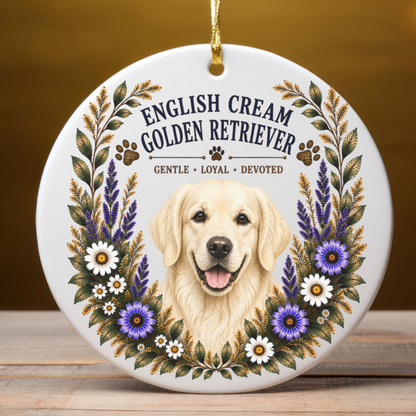 English Cream Golden Retriever Ornament, Golden Retriever Lover Gift, Dog Mom Breed Keepsake