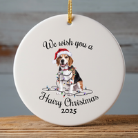 Load image into Gallery viewer, Christmas Beagle Ornament, Beagle Mom, Christmas Lights Dog Keepsake
