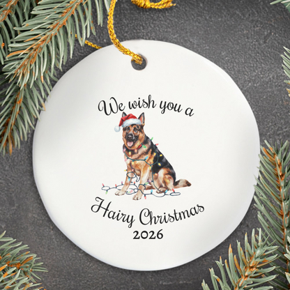 Christmas German Shepherd Ornament, Christmas Lights Dog Keepsake