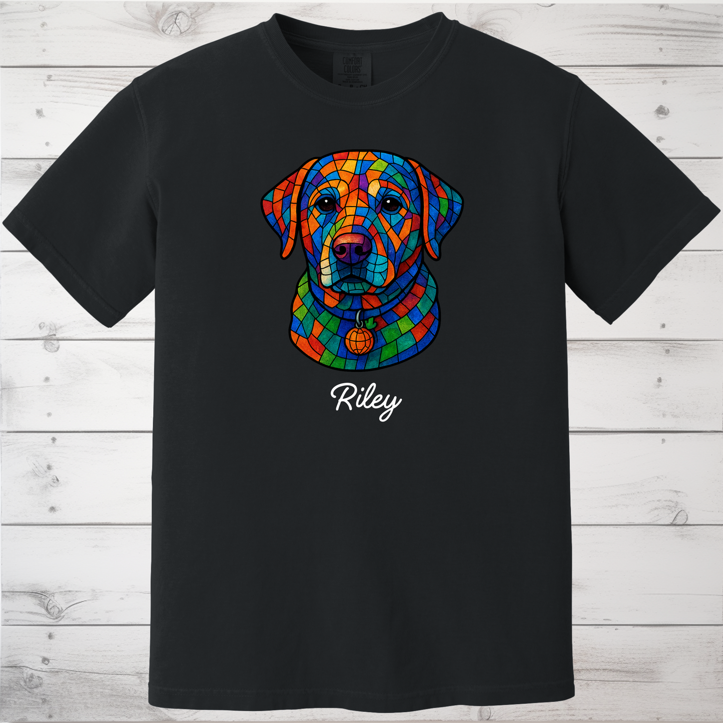 Personalized Geometric Tile Dog Head Shirt