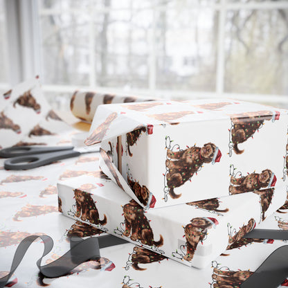 Portuguese Water Dog Christmas Lights Wrapping Paper