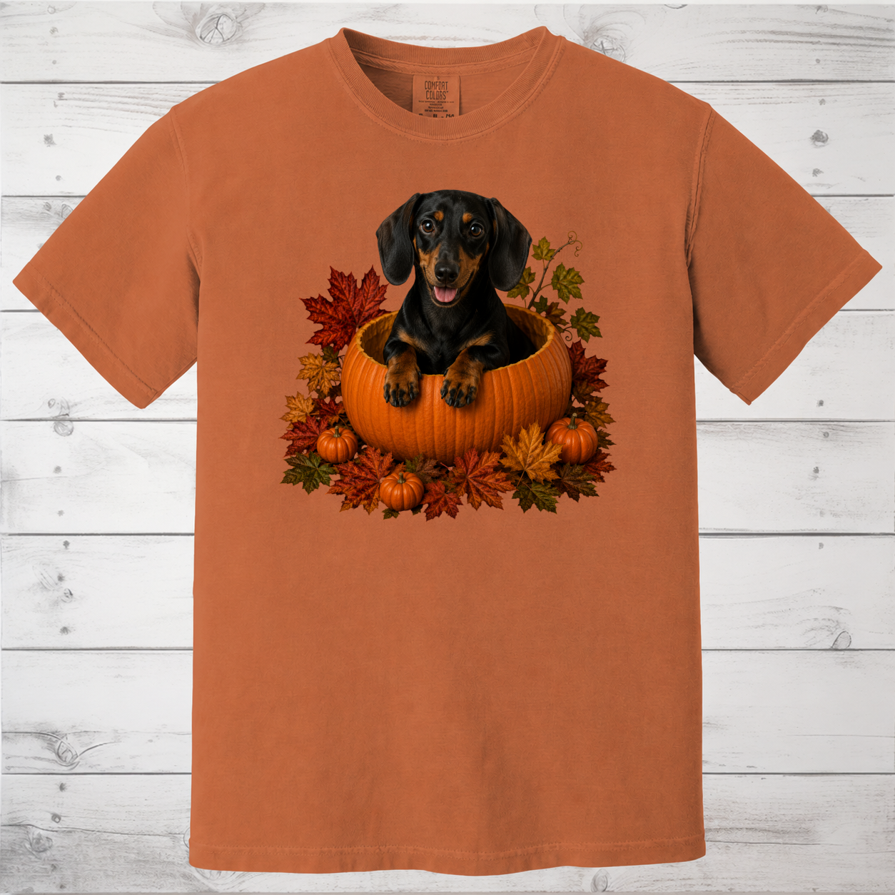 Black and Tan Dachshund Pumpkin Shirt