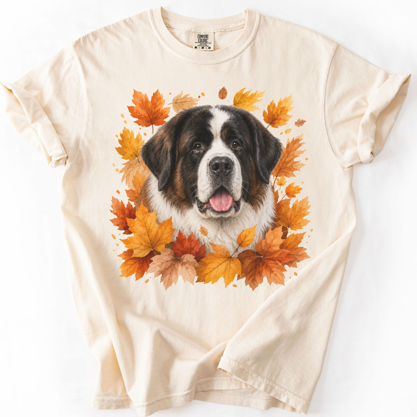 Personalized Dog Photo Fall Shirt Custom Pet Portrait Comfort Colors Autumn Tee
