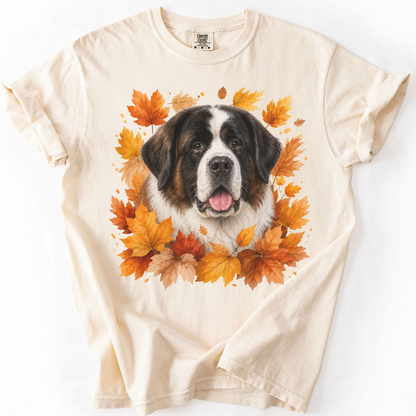 Personalized Dog Photo Fall Shirt Custom Pet Portrait Comfort Colors Autumn Tee
