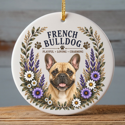 French Bulldog Ornament, Frenchie Lover Gift, French Bulldog Mom Gift, Dog Breed Keepsake