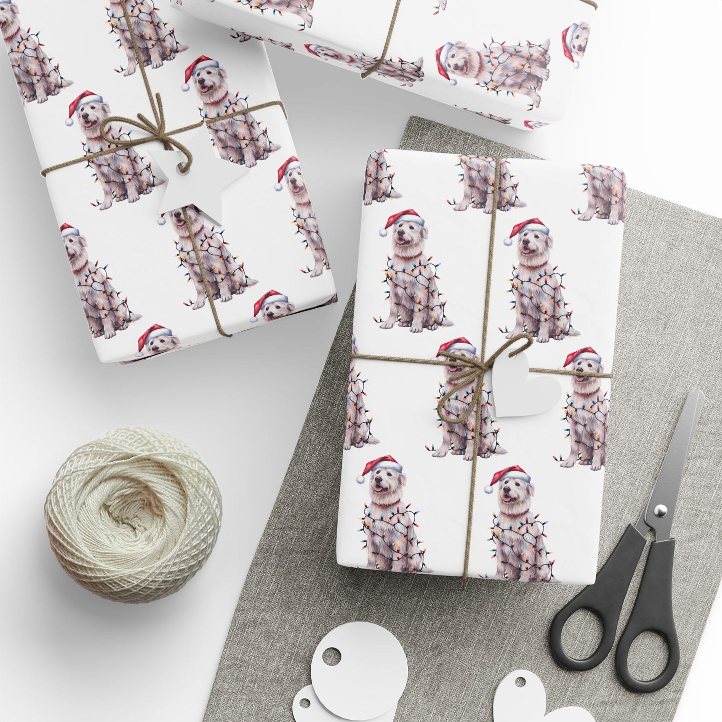 Kuvasz Christmas Lights Wrapping Paper