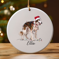 Load image into Gallery viewer, Personalized Borzoi Christmas Lights Ornament
