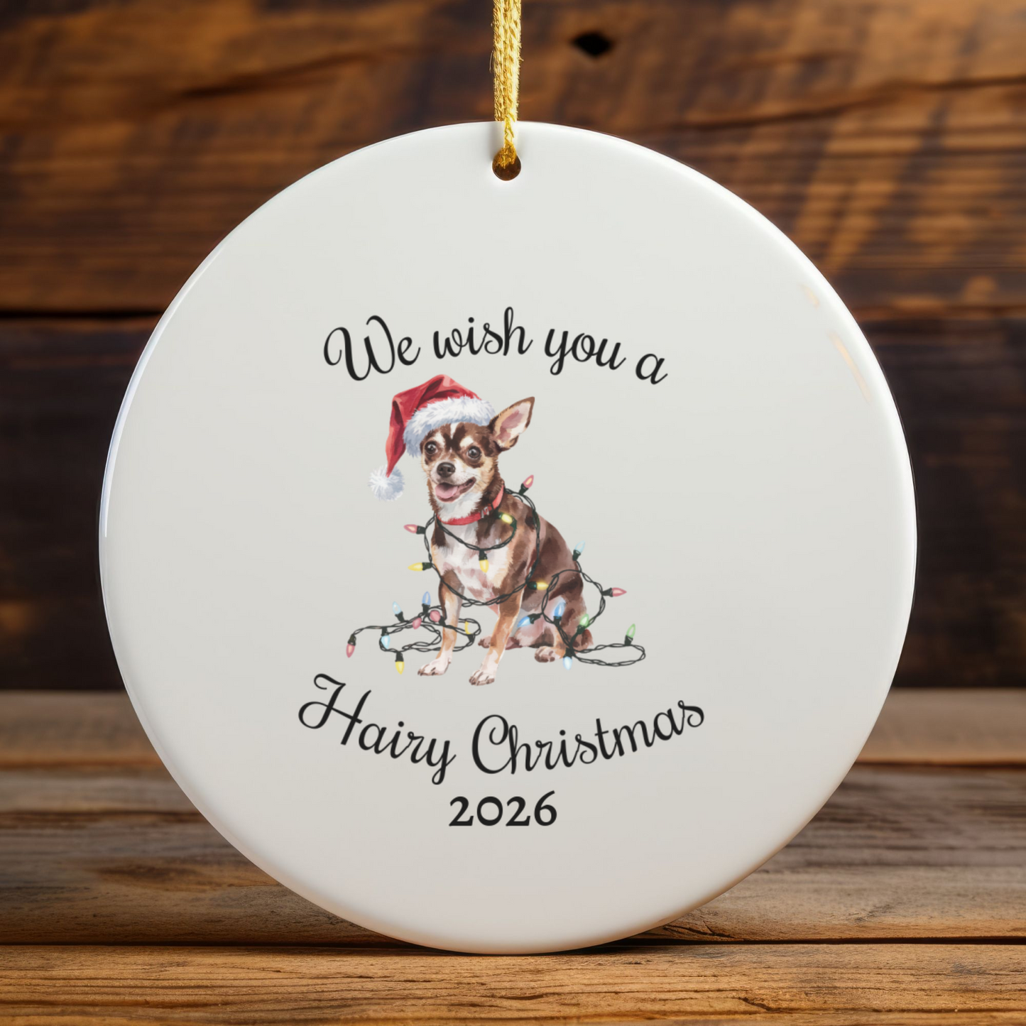 Christmas Chihuahua Ornament, Chihuahua Mom, Christmas Lights Dog Keepsake, Christmas Dog, Gift For Dog Lover, Chihuahua