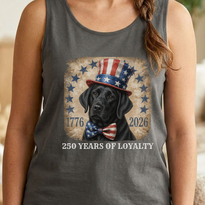 Black Lab Patriotic Tank Top 250 Years of Loyalty