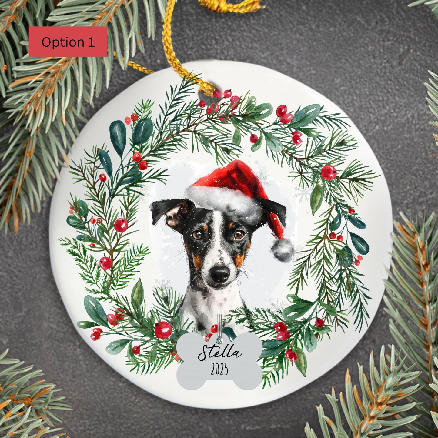Personalized Smooth Fox Terrier Christmas Ornament