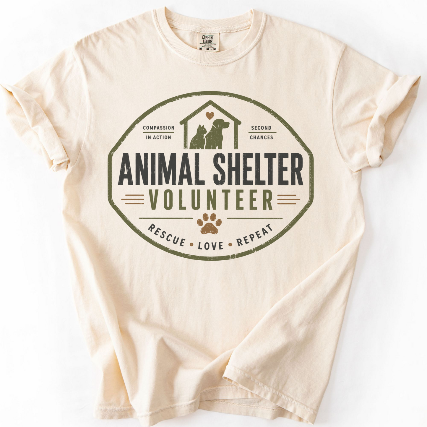 Animal Shelter Volunteer Shirt, Animal Rescue Volunteer Gift, Comfort Colors Rescue Lover Tee