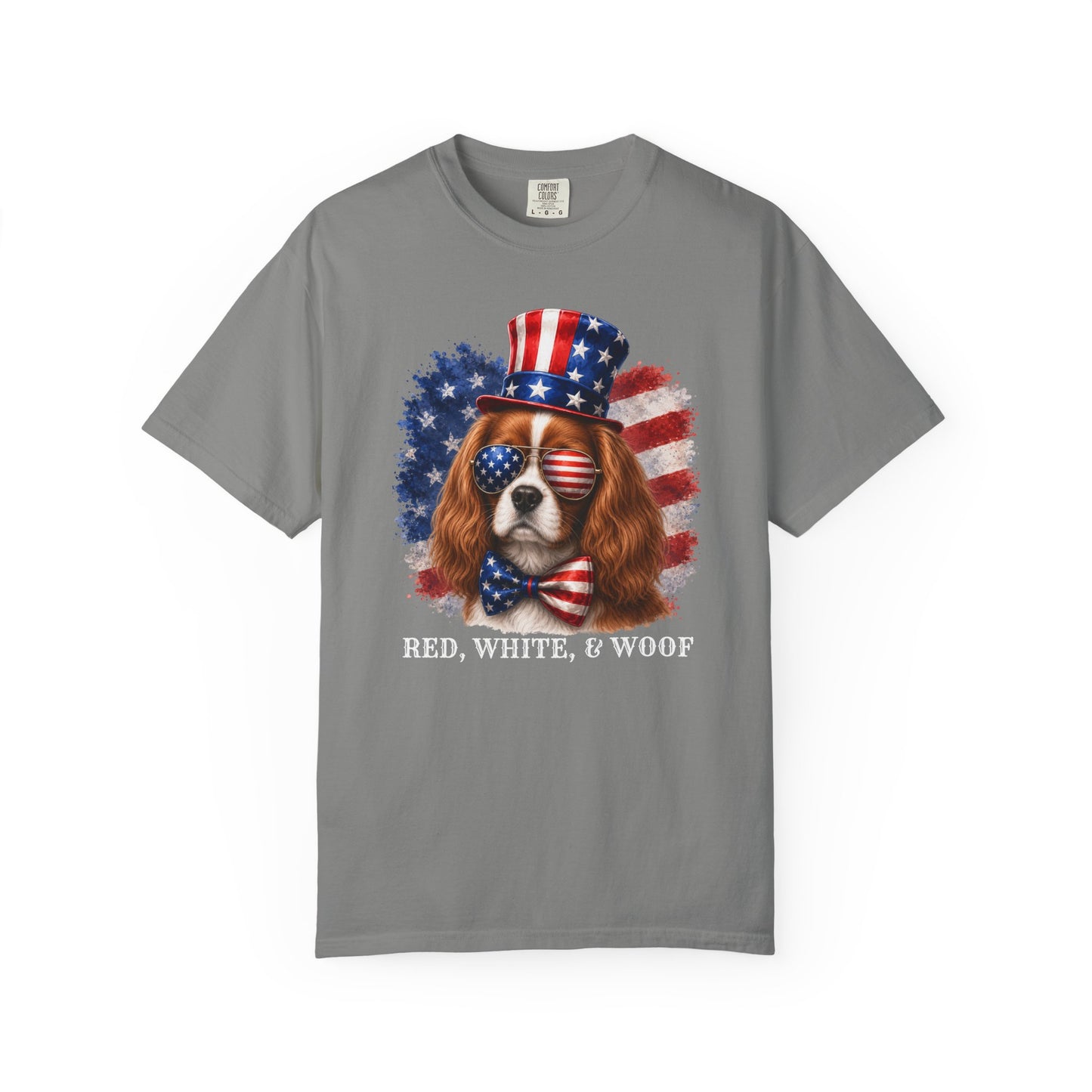 Patriotic Blenheim Cavalier Red White & Woof Shirt