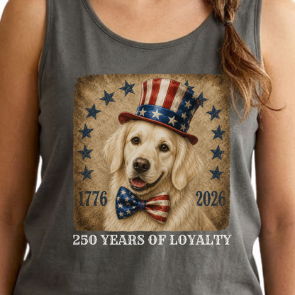 English Cream Golden Patriotic Tank Top, 250 Years of Loyalty