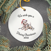 Load image into Gallery viewer, Christmas West Highland Terrier Ornament, Christmas Lights Dog Keepsake
