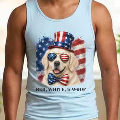 Patriotic English Cream Golden Retriever Tank Top