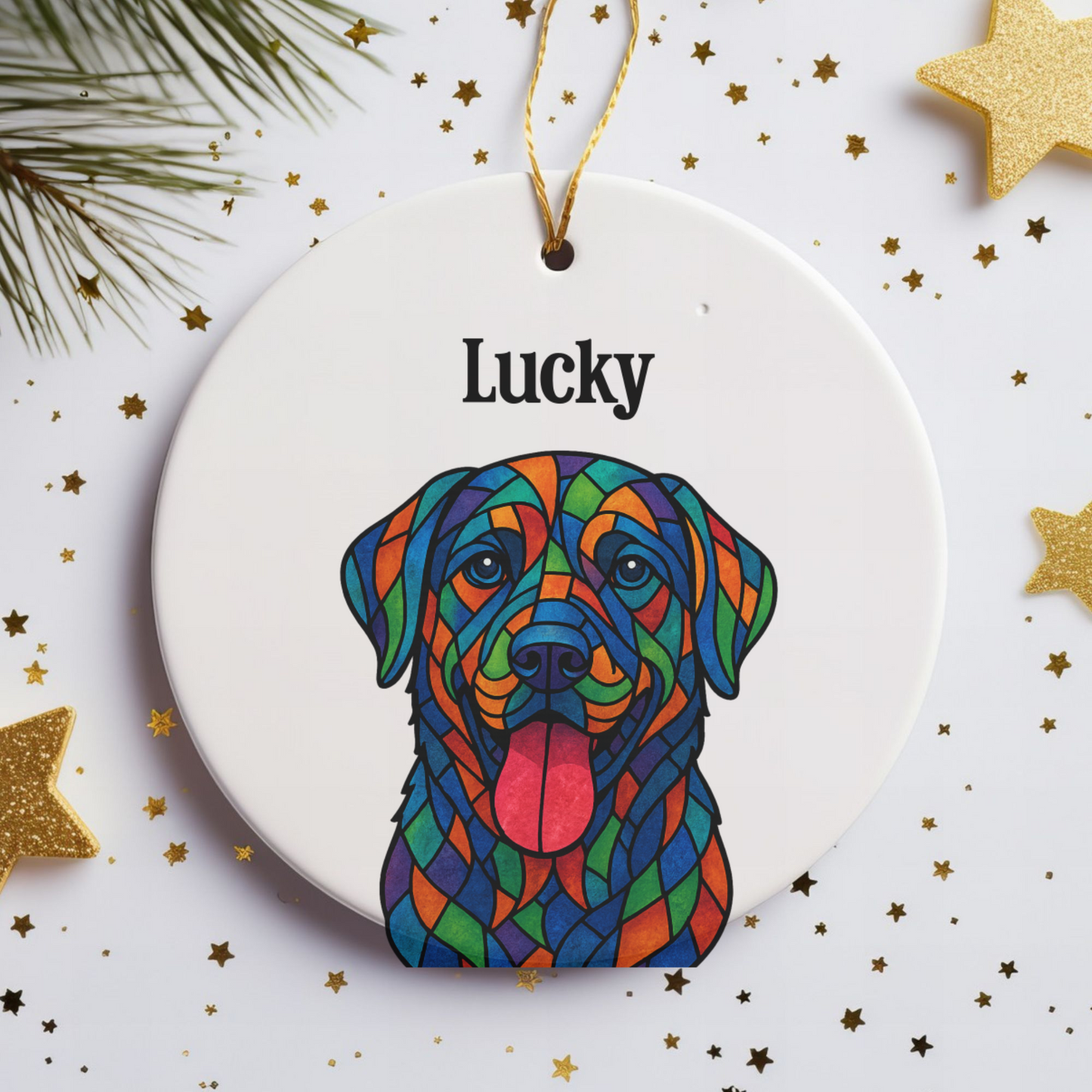 Personalized Geometric Pet Ornament