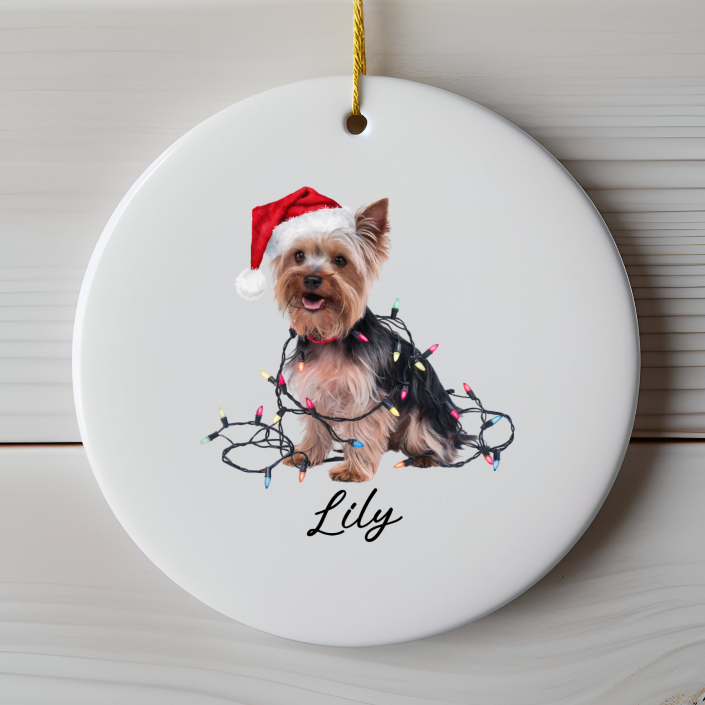 Yorkshire Terrier Ornament, Personalized Dog Christmas Keepsake
