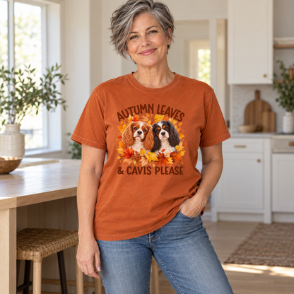Cavalier King Charles Spaniel Autumn Leaves & Cavis Please Shirt