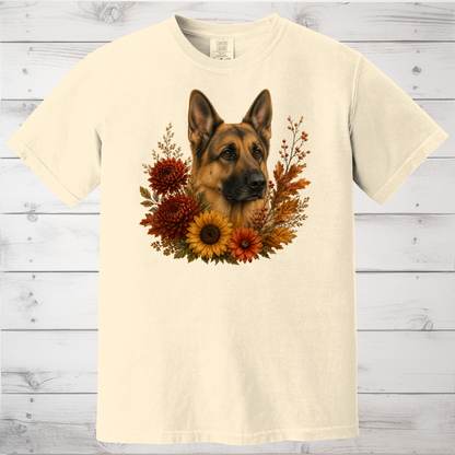 German Shepherd Autumn Floral Shirt