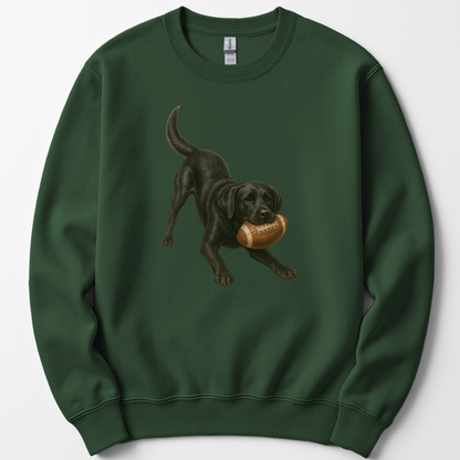 Black Lab Football Sweatshirt Dog Lover Game Day Crewneck Labrador Mom Gift