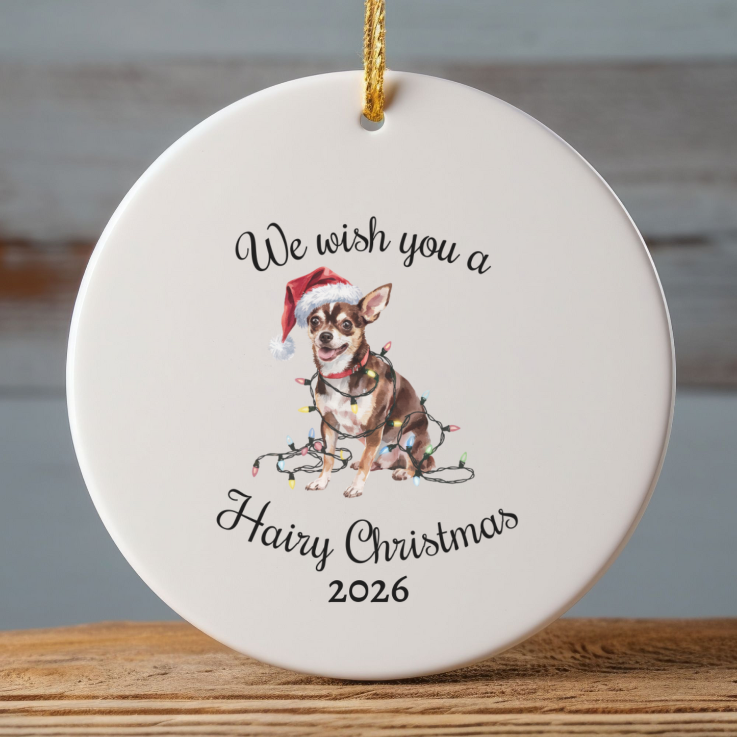 Christmas Chihuahua Ornament, Chihuahua Mom, Christmas Lights Dog Keepsake, Christmas Dog, Gift For Dog Lover, Chihuahua