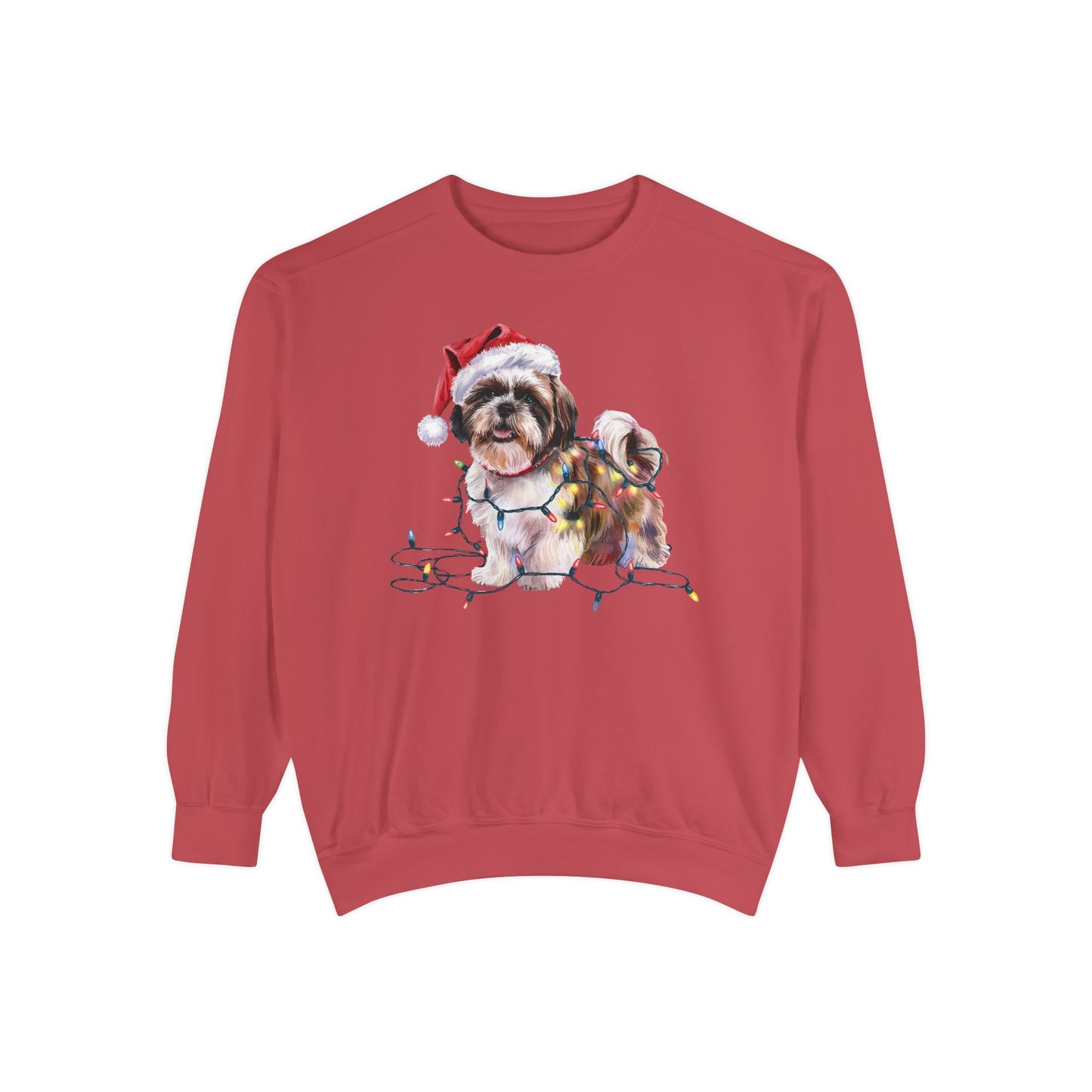 Christmas Shih Tzu Sweatshirt, Christmas Lights Dog Sweatshirt, Christmas Dog, Shih Tzu Mom Sweatshirt, Gift for Dog Lover, Shih Tzu