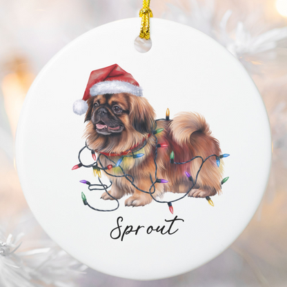 Pekingese Ornament, Personalized Dog Keepsake