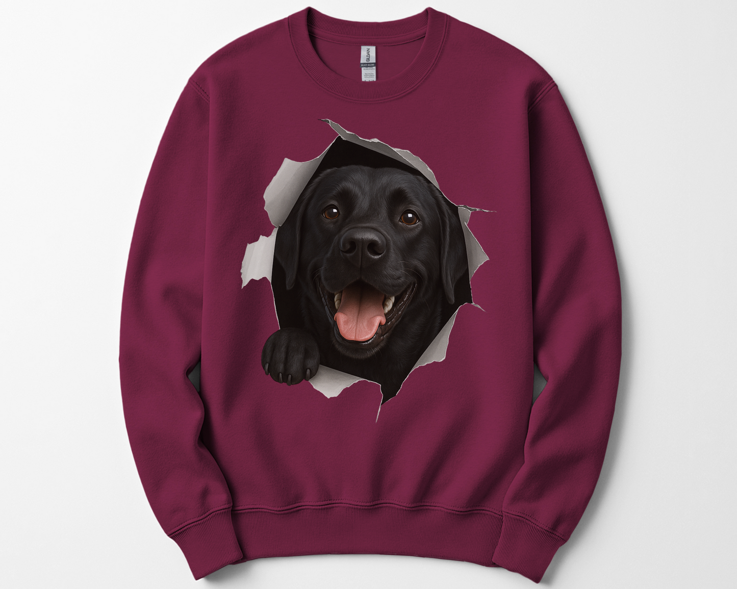 Peeking Black Lab Sweatshirt – Cute Dog Lover Gift, Funny Labrador Crewneck for Pet Owners, Black Lab Mom & Dad Shirt