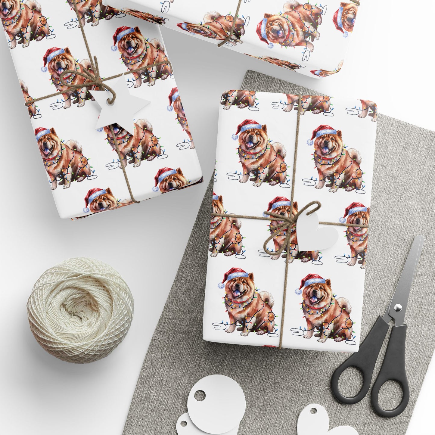 Chow Chow Christmas Lights Wrapping Paper