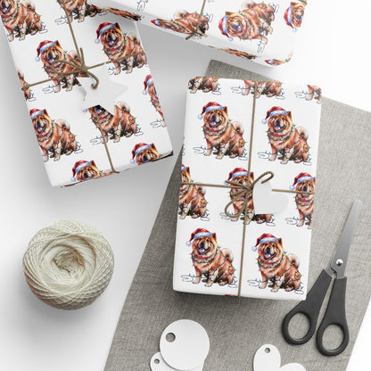 Chow Chow Christmas Lights Wrapping Paper