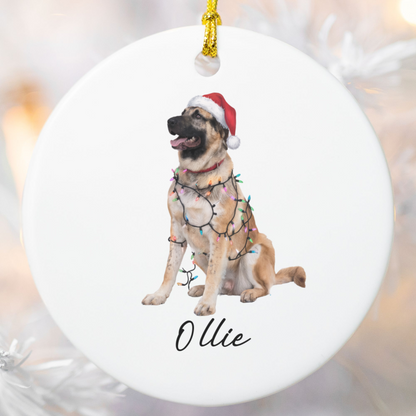 Personalized Anatolian Shepherd Christmas Ornament, Dog Lover Holiday Pet Keepsake