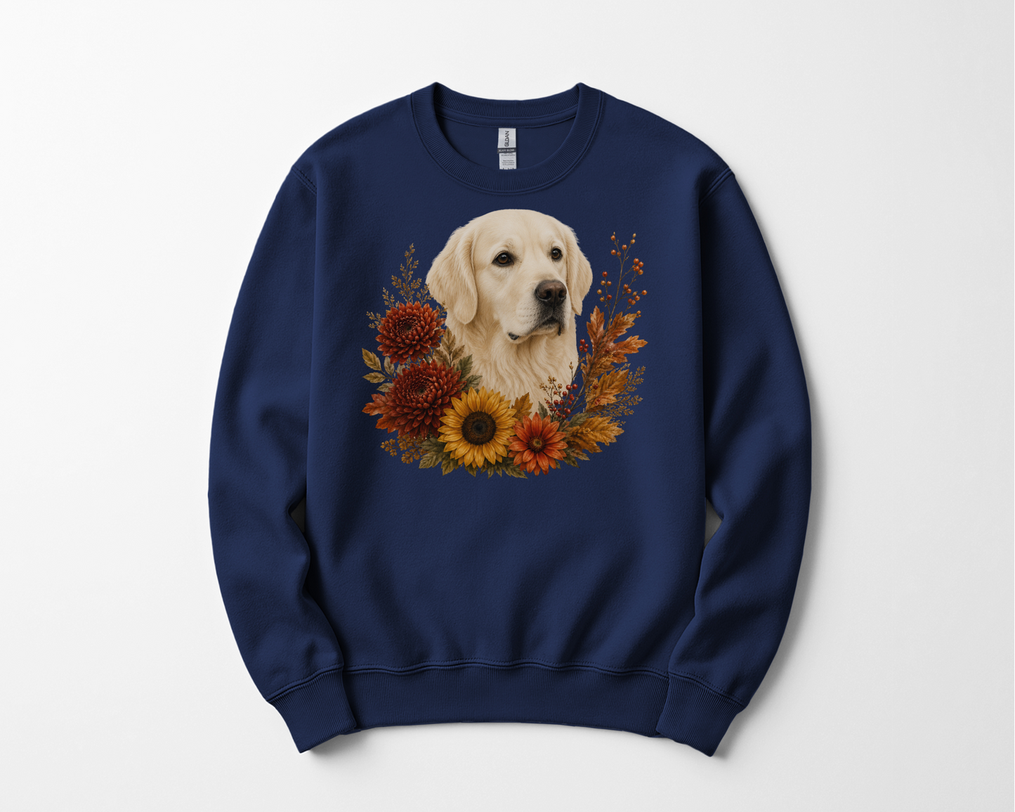 English Cream Golden Retriever Autumn Floral Sweatshirt