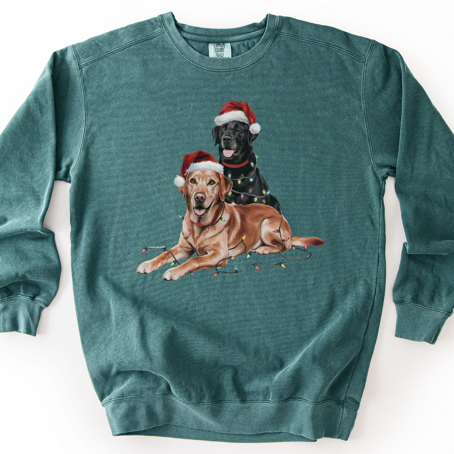 Black and Fox Red Labs Christmas Lights Sweatshirt