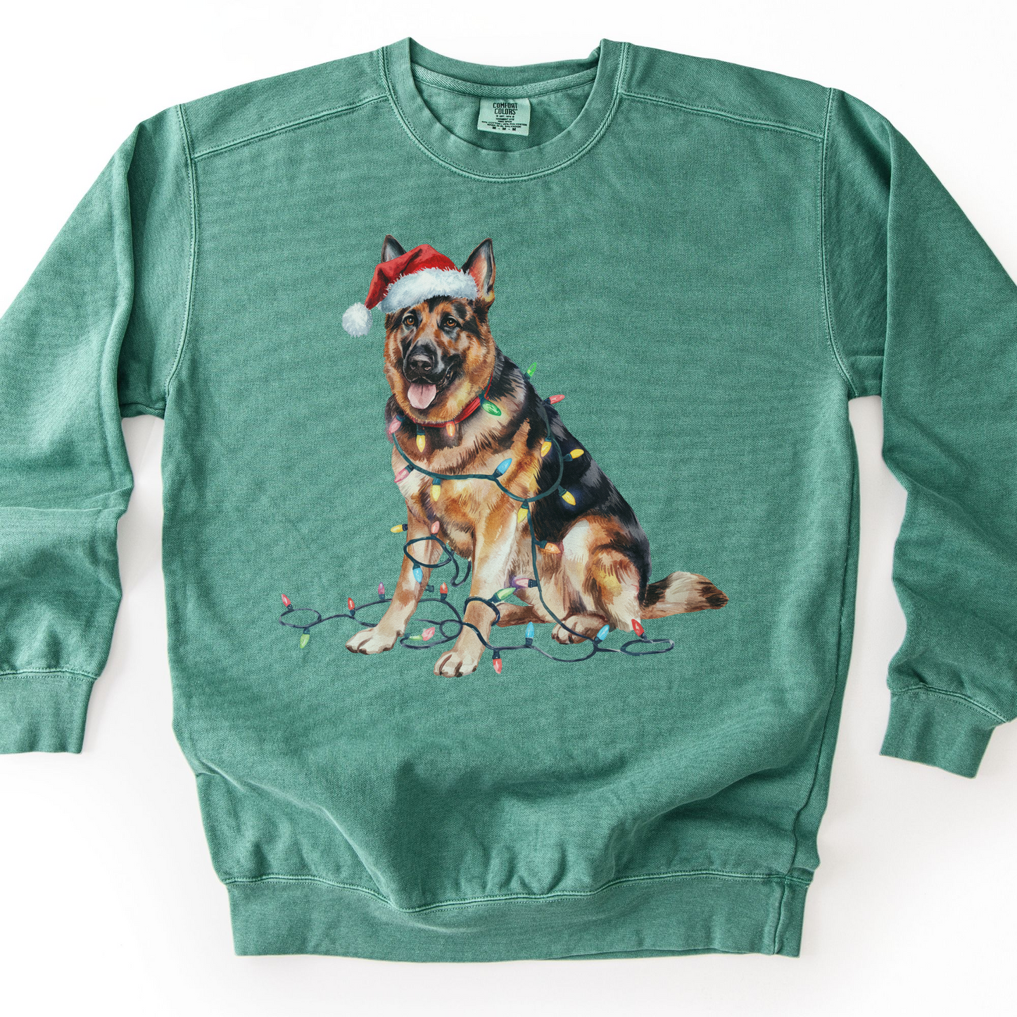 German Shepherd Christmas Lights Sweatshirt