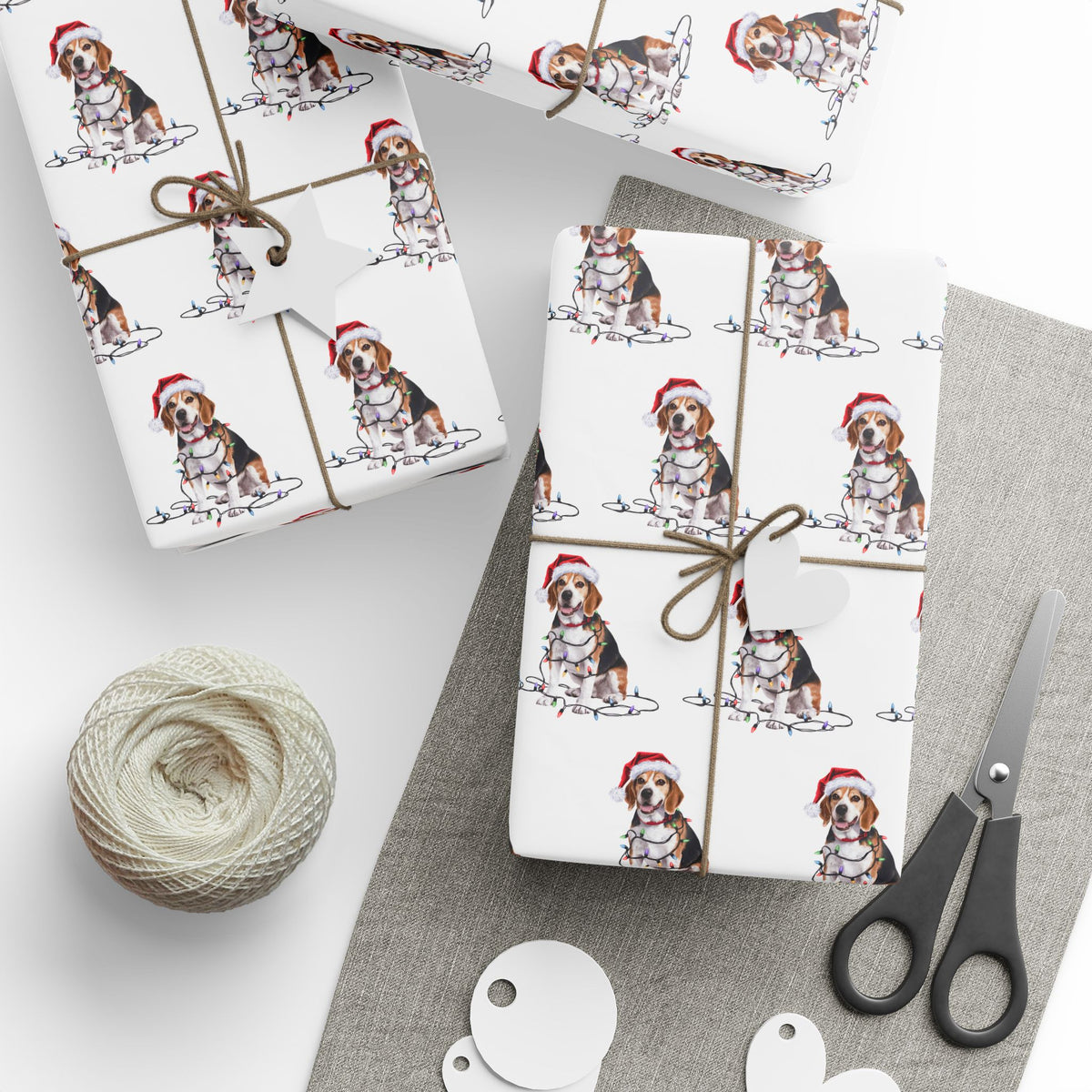 Beagle Christmas Lights Wrapping Paper